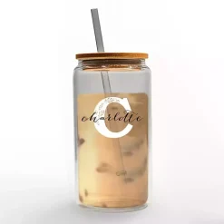 Kirklands Home Personalized Monogram C Floral Glass Cup New