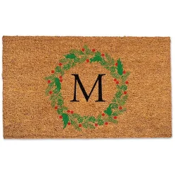 Outdoor Christmas Decorations>Kirklands Home Personalized Monogram Christmas Wreath Doormat