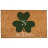 St Patricks Day Decorations>Kirklands Home Personalized Monogram Clover Coir Doormat