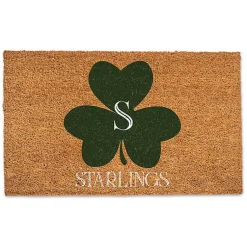 St Patricks Day Decorations>Kirklands Home Personalized Monogram Clover Coir Doormat