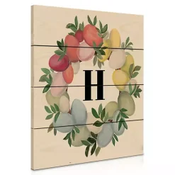Easter Decorations>Kirklands Home Personalized Monogram Egg Wreath Wood Wall Plaque Multi