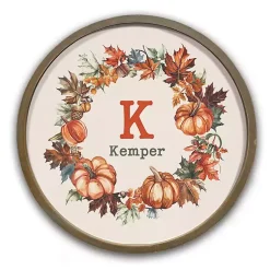 Fall>Kirklands Home Personalized Monogram Fall Wreath Wall Plaque