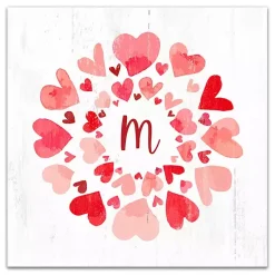Valentines Day Decorations>Kirklands Home Personalized Monogram Hearts Canvas Wall Plaque