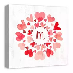 Valentines Day Decorations>Kirklands Home Personalized Monogram Hearts Canvas Wall Plaque