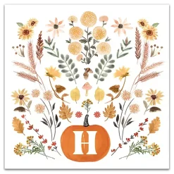 Fall>Kirklands Home Personalized Monogram Pumpkin Floral Canvas Print