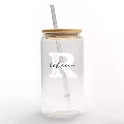 Kirklands Home Personalized Monogram R Floral Glass Cup Online