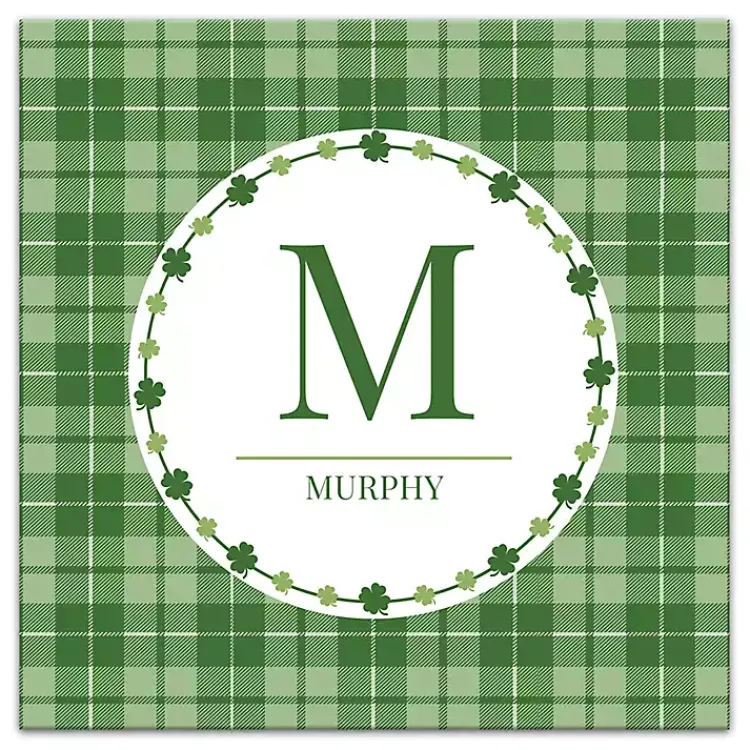 St Patricks Day Decorations>Kirklands Home Personalized Monogram Shamrock Canvas Art Print