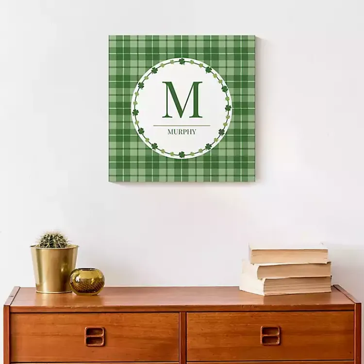 St Patricks Day Decorations>Kirklands Home Personalized Monogram Shamrock Canvas Art Print