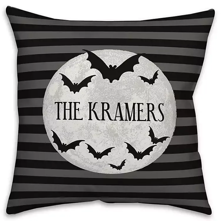 Halloween>Kirklands Home Personalized Moonlit Bats Outdoor Throw Pillow