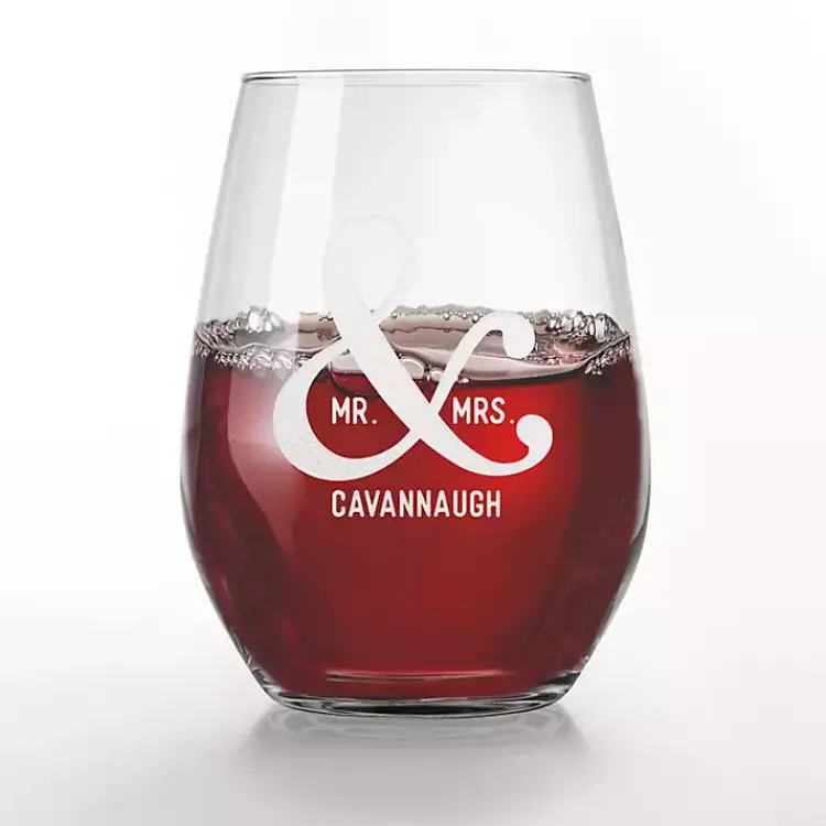 Kirklands Home Personalized Mr. & Mrs. Wine Glasses, Set of 2 Sale