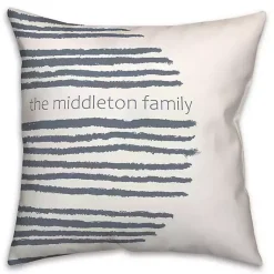 Kirklands Home Personalized Navy Stripes Outdoor Pillow Sale