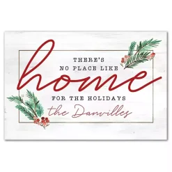 Christmas Art & Wall Decor>Kirklands Home Personalized No Place Like Home Holly Canvas Print