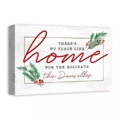Christmas Art & Wall Decor>Kirklands Home Personalized No Place Like Home Holly Canvas Print