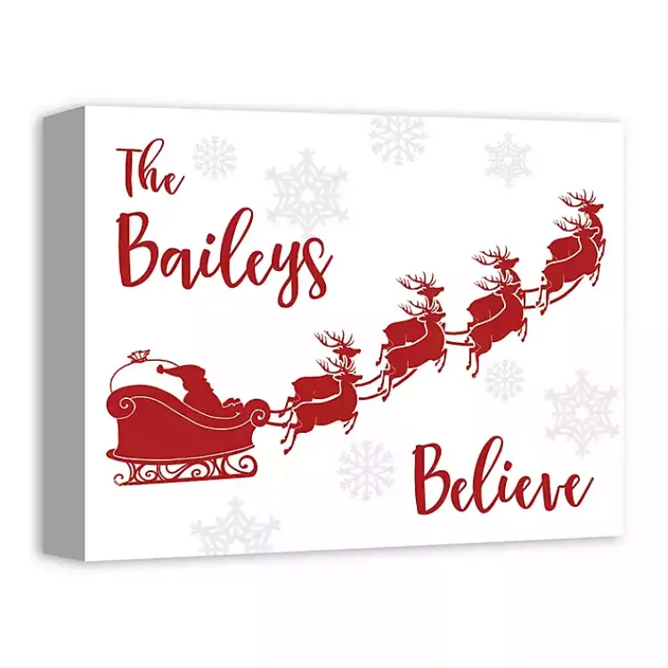 Christmas Art & Wall Decor>Kirklands Home Personalized Our Family Believes Wall Plaque