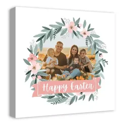 Easter Decorations>Kirklands Home Personalized Photo Easter Wreath Canvas Plaque