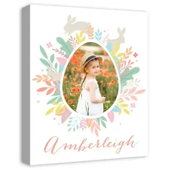 Easter Decorations>Kirklands Home Personalized Photo Egg Wreath Canvas Print