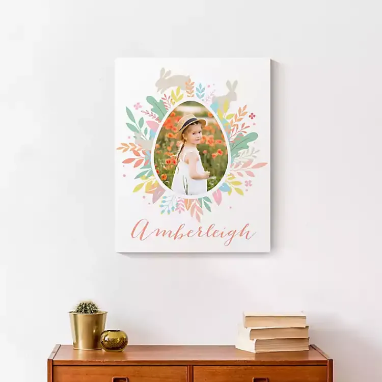 Easter Decorations>Kirklands Home Personalized Photo Egg Wreath Canvas Print