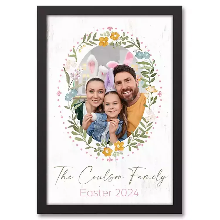 Easter Decorations>Kirklands Home Personalized Photo Floral Wreath Canvas Print