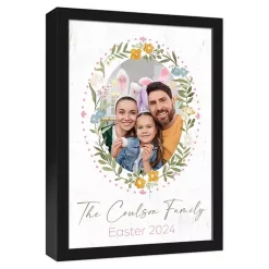 Easter Decorations>Kirklands Home Personalized Photo Floral Wreath Canvas Print