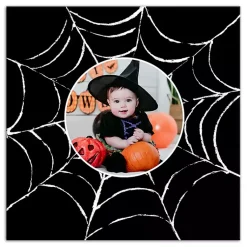 Halloween>Kirklands Home Personalized Photo Spider Web Canvas Print Black