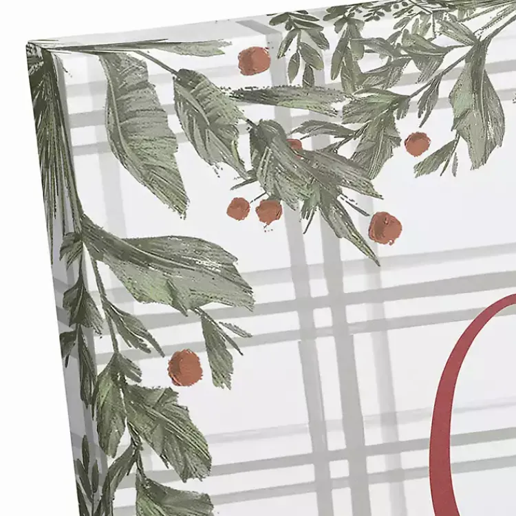 Christmas Art & Wall Decor>Kirklands Home Personalized Plaid Botanical Canvas Art Print