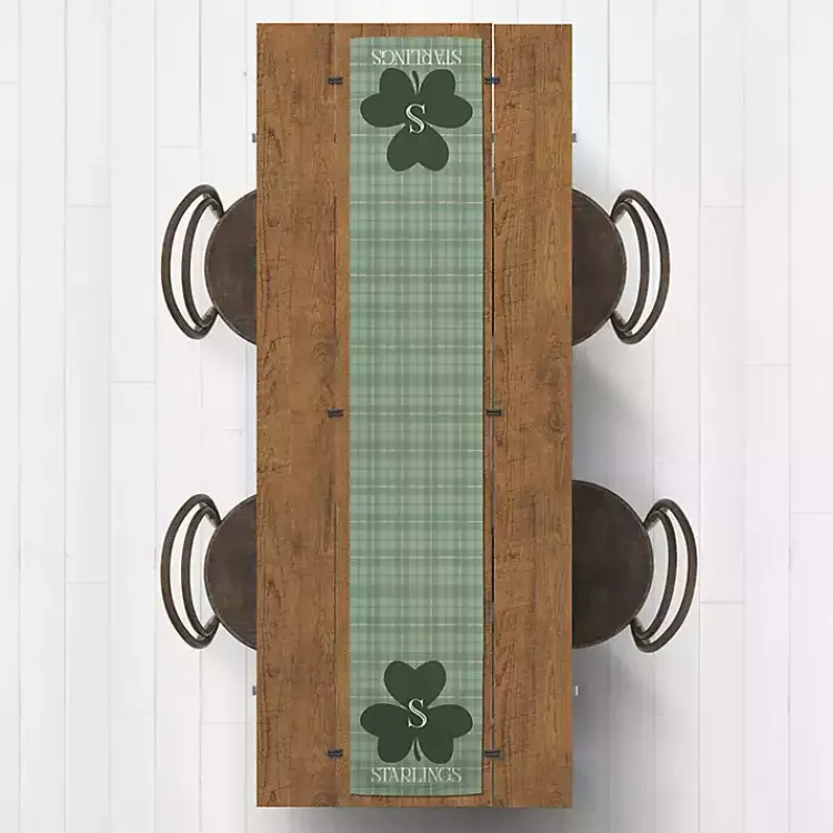 St Patricks Day Decorations>Kirklands Home Personalized Plaid Clover Table Runner, 72 in.