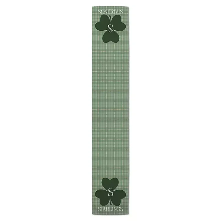 St Patricks Day Decorations>Kirklands Home Personalized Plaid Clover Table Runner, 72 in.