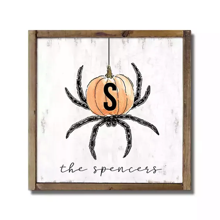 Halloween>Kirklands Home Personalized Pumpkin and Spider Halloween Wall Art
