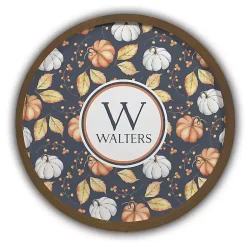 Fall>Kirklands Home Personalized Pumpkin Monogram Brown Framed Print