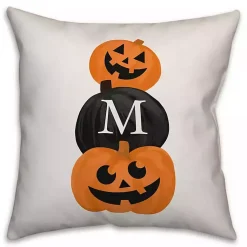 Halloween>Kirklands Home Personalized Pumpkin Stack Outdoor Throw Pillow