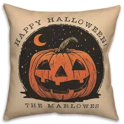 Halloween>Kirklands Home Personalized Retro Jack O Lantern Halloween Pillow