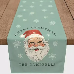 Christmas Dining & Entertaining>Kirklands Home Personalized Retro Santa Table Runner, 90 in. Blue