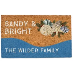 Outdoor Christmas Decorations>Kirklands Home Personalized Sandy & Bright Christmas Doormat