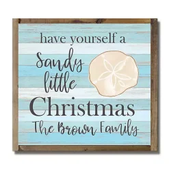 Christmas Art & Wall Decor>Kirklands Home Personalized Sandy Little Christmas Wall Plaque Blue