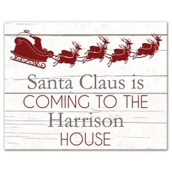 Christmas Art & Wall Decor>Kirklands Home Personalized Santa Claus is Coming Wall Plaque