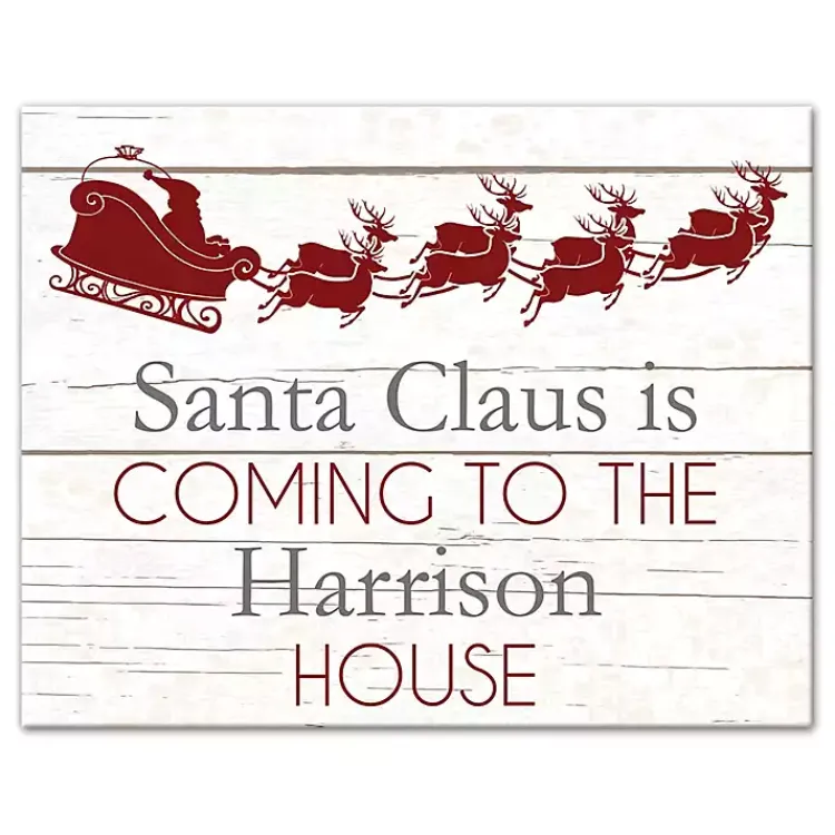 Christmas Art & Wall Decor>Kirklands Home Personalized Santa Claus is Coming Wall Plaque