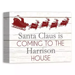 Christmas Art & Wall Decor>Kirklands Home Personalized Santa Claus is Coming Wall Plaque