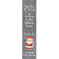 Outdoor Christmas Decorations>Kirklands Home Personalized Santa Claus is Coming Porch Board Gray