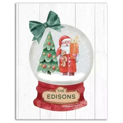 Christmas Art & Wall Decor>Kirklands Home Personalized Santa Snowglobe Canvas Art Print
