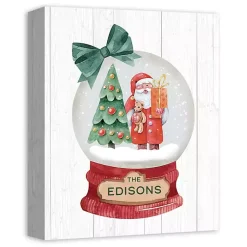 Christmas Art & Wall Decor>Kirklands Home Personalized Santa Snowglobe Canvas Art Print