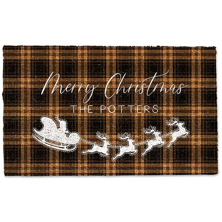 Outdoor Christmas Decorations>Kirklands Home Personalized Santa's Sleigh Doormat