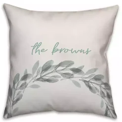 Kirklands Home Personalized Seafoam Wreath Pillow New