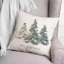 Christmas Pillows>Kirklands Home Personalized Seaside Christmas Trees Pillow