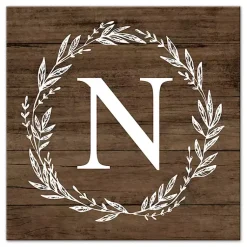 Kirklands Home Personalized Shiplap Wreath Canvas Wall Plaque Best