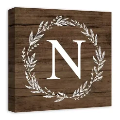 Kirklands Home Personalized Shiplap Wreath Canvas Wall Plaque Best