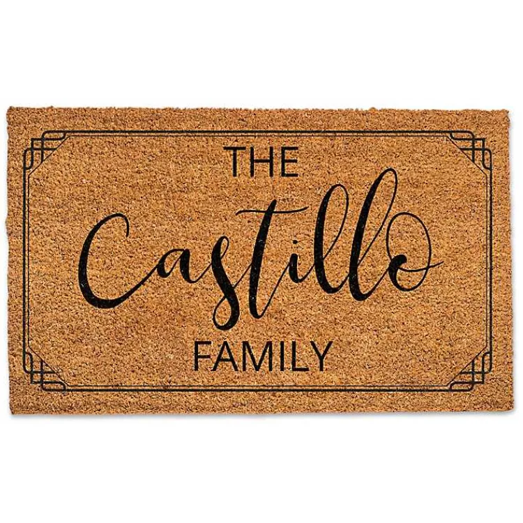 Kirklands Home Personalized Simple Boarder Coir Doormat Clearance