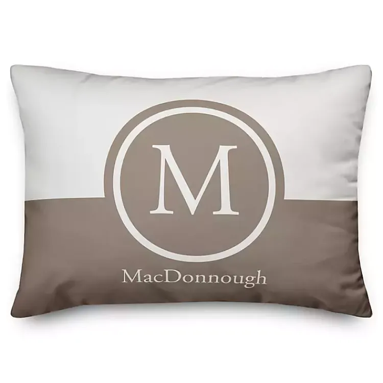 Kirklands Home Personalized Simple Circle Monogram Outdoor Pillow Sale