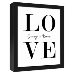 Kirklands Home Personalized Simple Love Framed Canvas Wall Plaque