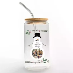 Christmas Dining & Entertaining>Kirklands Home Personalized Snowman Photo Glass Can Cup