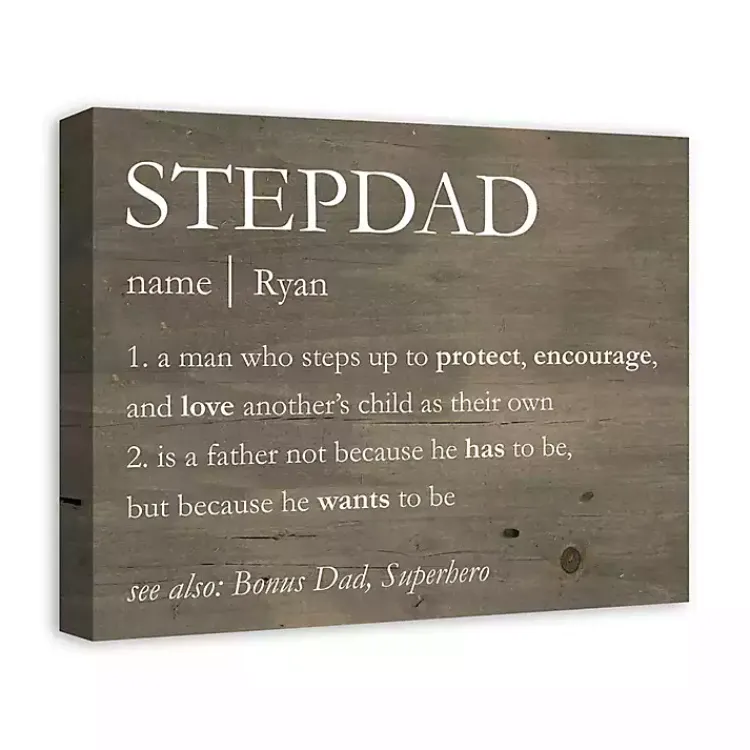 Kirklands Home Personalized Stepdad Definition Canvas Wall Plaque